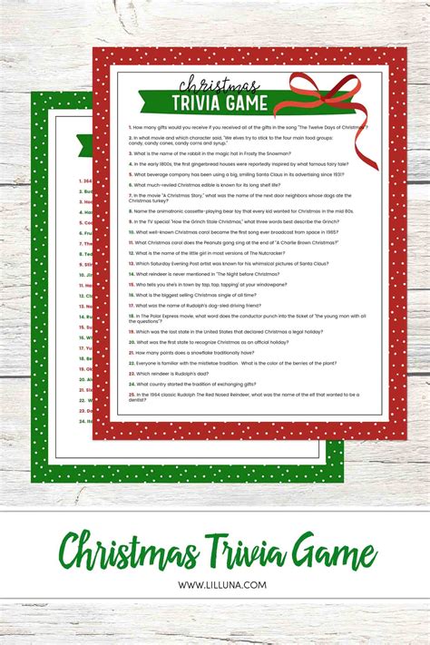Free Printable Christmas Trivia Free Printable Trivia