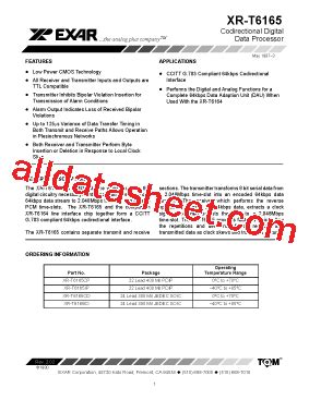 XR T6165 Datasheet PDF Exar Corporation