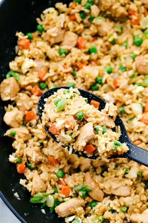 I typically throw in whatever vegetables i have in my kitchen, and leave out the shrimp or chicken. Better than Takeout Chicken Fried Rice | The Recipe Critic
