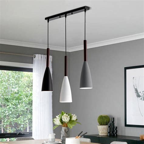 Modern 3 Light Nordic Pendant Lights Over Dining Table Kitchen Island Hanging Lamp Dining Room