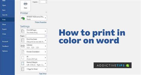 How To Print In Color On Word In 2023 Addictive Tips