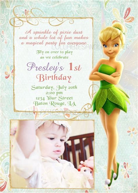 Tinkerbell Birthday Invitation Tinkerbell Invitation Tinkerbell