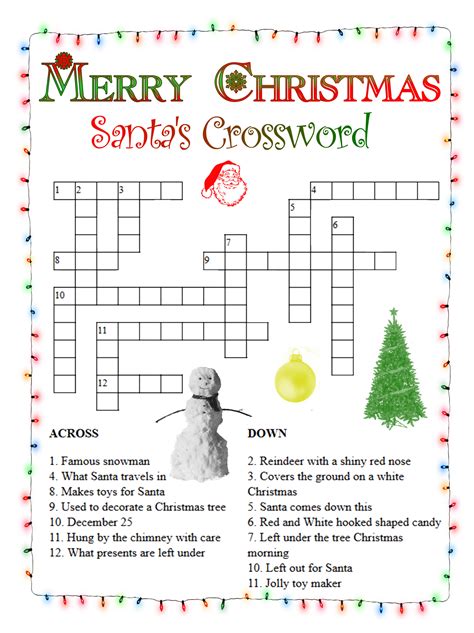 christmas crossword puzzles  coloring pages  kids