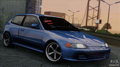 6 owners in total and supplied with an excellent service. Honda Civic EG6 for GTA San Andreas
