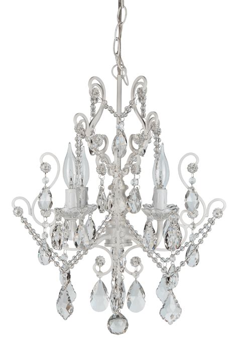 Riomasee plug in chandelier mini chrome chandelier 1 light elegant chandelier crystal iron ceiling light fixture for bedroom,bathroom,dining,living room 4.6 out of 5 stars 108 $59.39 $ 59. 4-Light Crystal Chandelier | White | Tiffany Collection ...