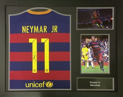 Neymar Jr Signed Fc Barcelona Shirt Framed Nfm
