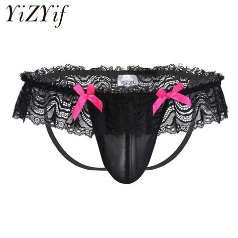 yizyif mens mesh see through g string bikini bulge pouch briefs jockstrao t back underwear