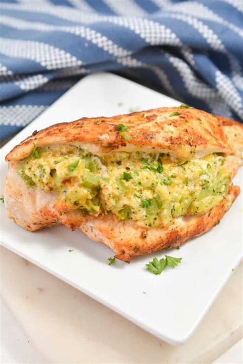 Cheesy Broccoli Stuffed Chicken Breasts Sweet Peas Kitchen