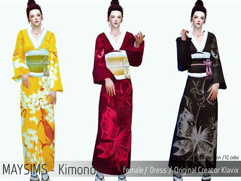 Female Japanese Kimono For Sims 4 Asian Симс 4 Симс Мода