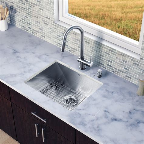 A sink with an 8 gauge is 0.172 inches thick, while one with a 16 gauge is 0.063 inches thick. Vigo 23 inch Undermount Single Bowl 16 Gauge Stainless ...
