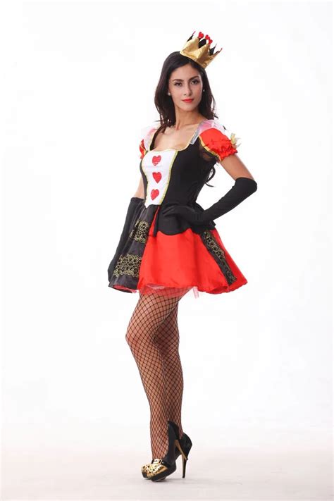 New Alice In Wonderland Cosplay Costume Queen Of Hearts Costume Red Queen Costume Female Elegant