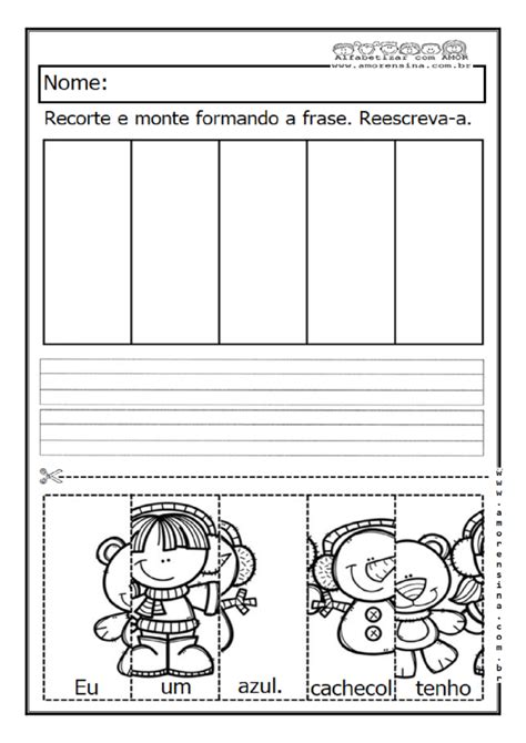 Formando Frases Com Recorte E Colagem 1º Ano 2º Ano