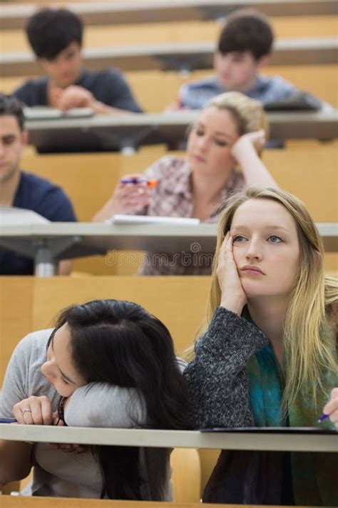 Bored Students Sitting In A Lecture Hall Stock Photo Image Of