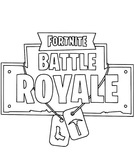 Logo Fortnite Battle Royale Coloring Image To Print And Download