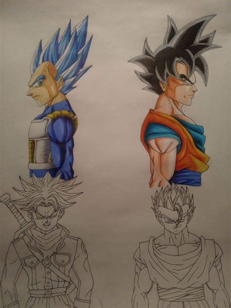 Learn how to draw goku and vegeta pictures using these outlines or print just for coloring. Drawing Vegeta, Goku, Trunks and Gohan in their latest ...