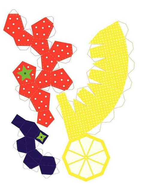 Diy 3d Paper Fruits Бумажные шаблоны Детские поделки Поделки