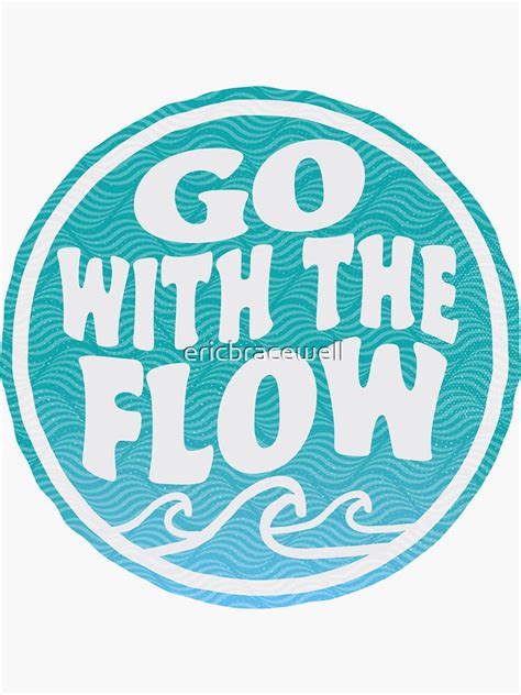 Go With The Flow Surf Wave Sticker Sticker For Sale By