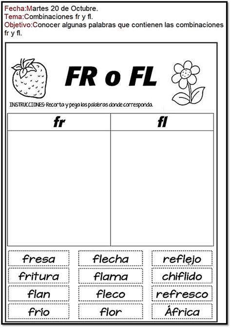 Combinaciones Fr Y Fl Dia Del Idioma Aprendizaje Emocional Cuaderno