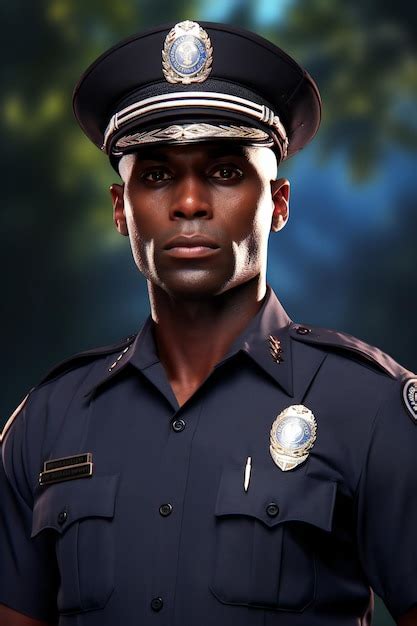 Premium Ai Image African American Police Officer In Uniform Police
