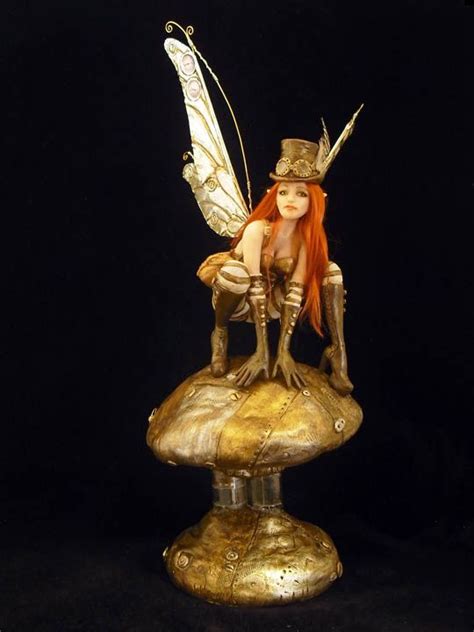 From The Craftster Community Steampunk Fairy On Mushroom Pottery