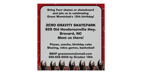 Skater Dude Birthday Party Invitation Zazzle