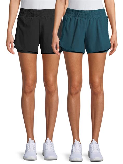 Athletic Works Womens Performance Running Shorts 2 Pack