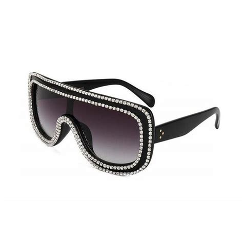 Luxury Women Crystal Sunglasses Handmade Rhinestones Rim Designs Sunglasses S401 Black