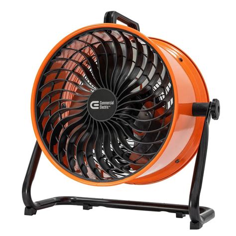 Commercial Electric 16 In 3 Speed Floor Fan In Orange High Velocity