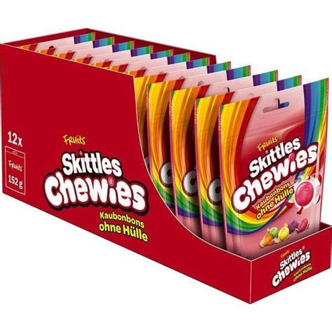 12x Skittles Chewies Fruits Mâcher Des Bonbons Sans Coquille 152g