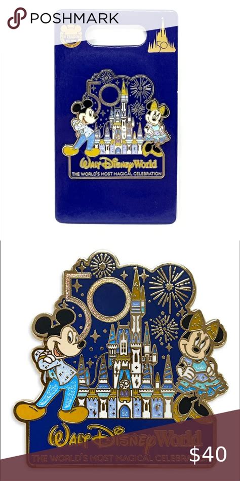 Mickey And Minnie Mouse Pin Walt Disney World 50th Anniversary In