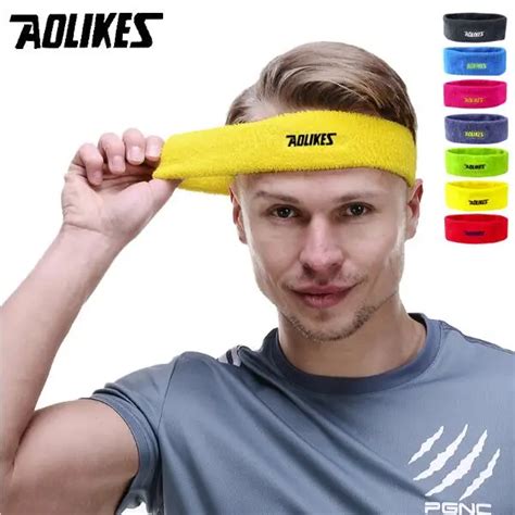 Aolikes High Quality Cotton Sweat Headband For Men Sweatband Women Yoga