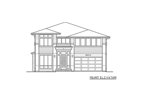 Plan 23672jd 4 Bed Modern House Plan With Glass Filled Front Modern