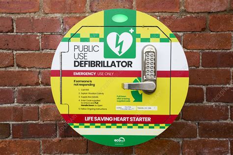 Public Use Defibrillator Uk Stock Image C0460420 Science Photo