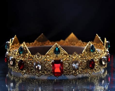 Gold Dolce Male Crown For Royal King Royal Red Green Topaz Etsy