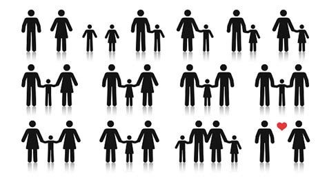 Ilustración De Palo Figura Familia Diferentes Relaciones Padre Madre