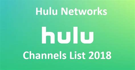 2021 The Complete Hulu Channels List Hulu Plus Channels Networks