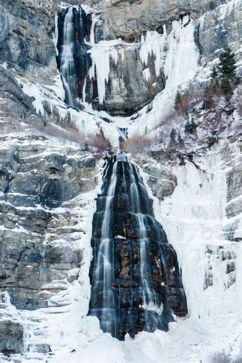Frozen Bridal Veil Falls Orem Canyon Utah Usa By Kristi Ceron