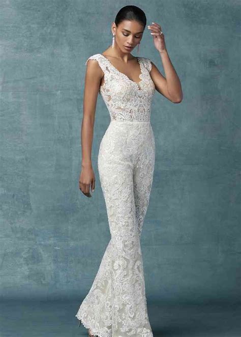 Lace Jumpsuit Wedding Wedding Robe Wedding Attire Wedding Gowns