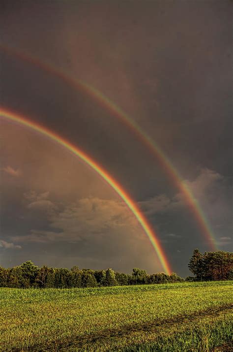 Double Rainbow Over The Hay Field Photograph By Dale Kauzlaric Pixels