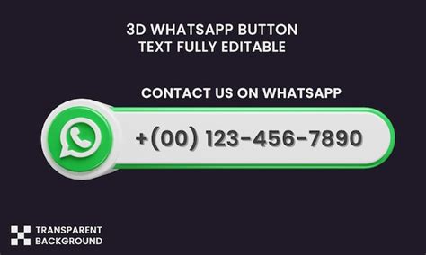 Premium Psd Label Whatsapp Contact Us Button In 3d Rendering