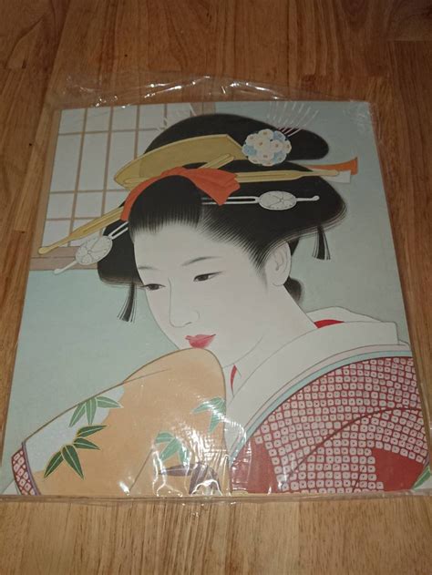 Japonism Woodblock Print Vintage Geisha Woodblock Print In Etsy