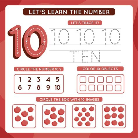 Printable Pictures Of Number 10 Activity Shelter Children Number Word