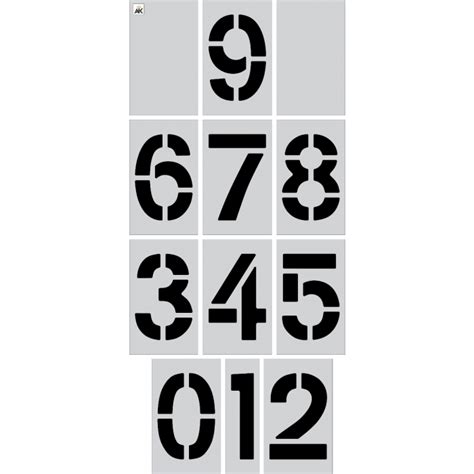 36 X 16 Number Kit Stencil 0 To 9 Stencil Kit Asphalt Kingdom