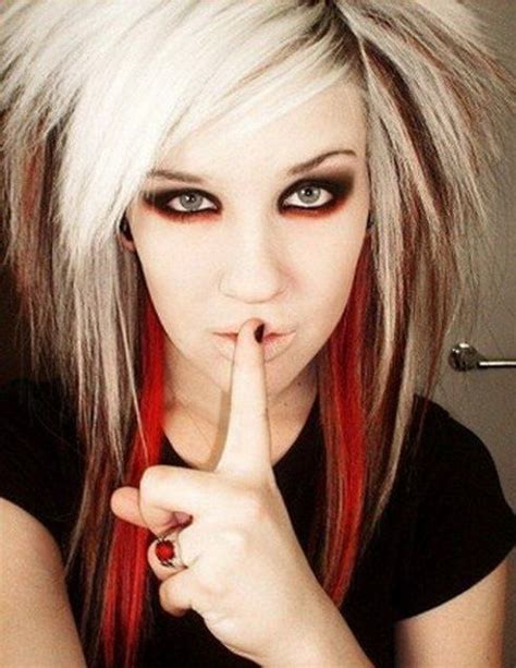 Medium Emo Hairstyle For Girls Red Scene Hair Emo Hair Color Emo Hair