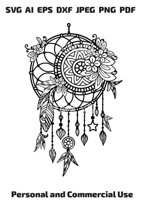 Dream Catcher SVG Floral Mandala Dreamcatcher Svg Boho - Etsy Canada