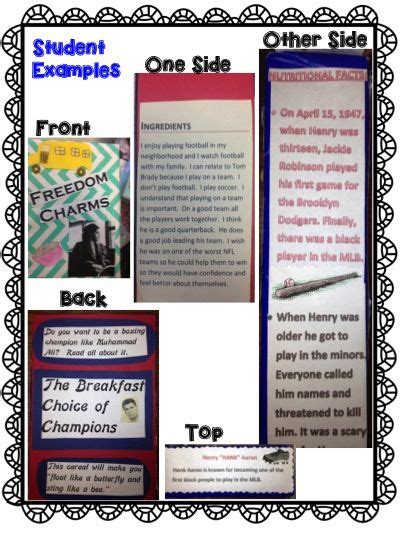 Student Examples Of A Cereal Box Biography Book Report Book Report
