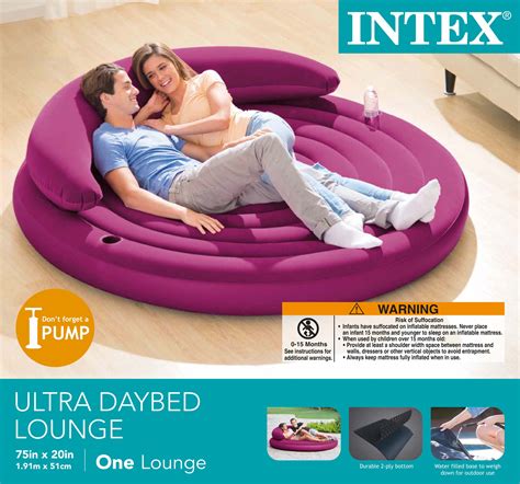 Intex Ultra Daybed Indoor Outdoor Inflatable Air Lounge Bed Airbed
