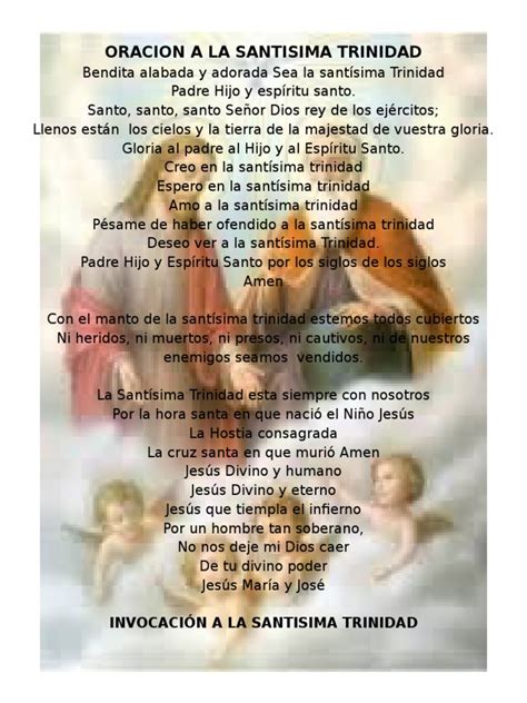 Oracion A La Santisima Trinidad María Madre De Jesús Eucaristía