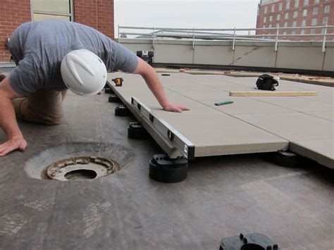 pedestal paving rooftop install flat roof green roof system roof