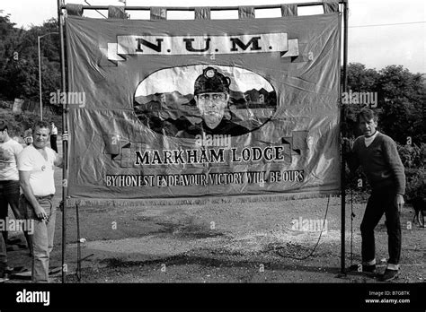 National Union Mineworkers Lodge Banner Black And White Stock Photos